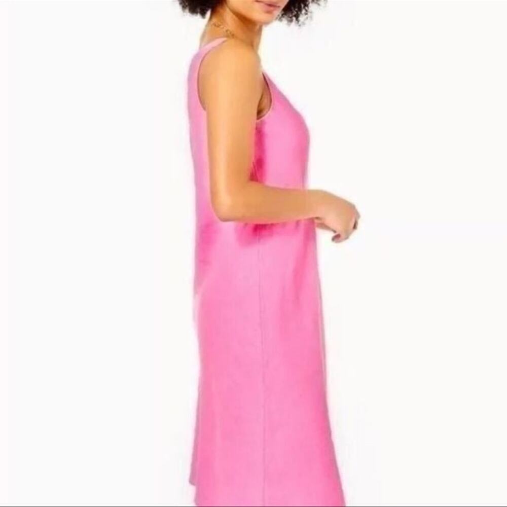 Lilly Pulitzer NWT Women's Florin Sleeveless
Linen Midi Dress pink Isle Small - Picture 3 of 9